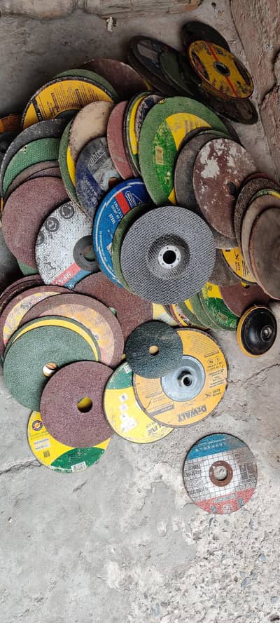used cutting discs and emery paper