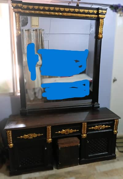 Wooden Dressing and 2 side tables