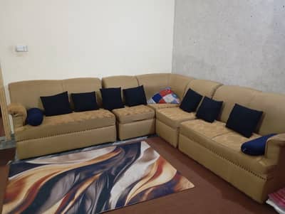 7-Seater L-Shaped Sofa Set – Elegant & Spacious