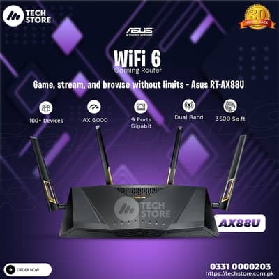 ASUS RT-AX88U AX6000 Wireless Dual-Band Wi-Fi 6 Smart Router