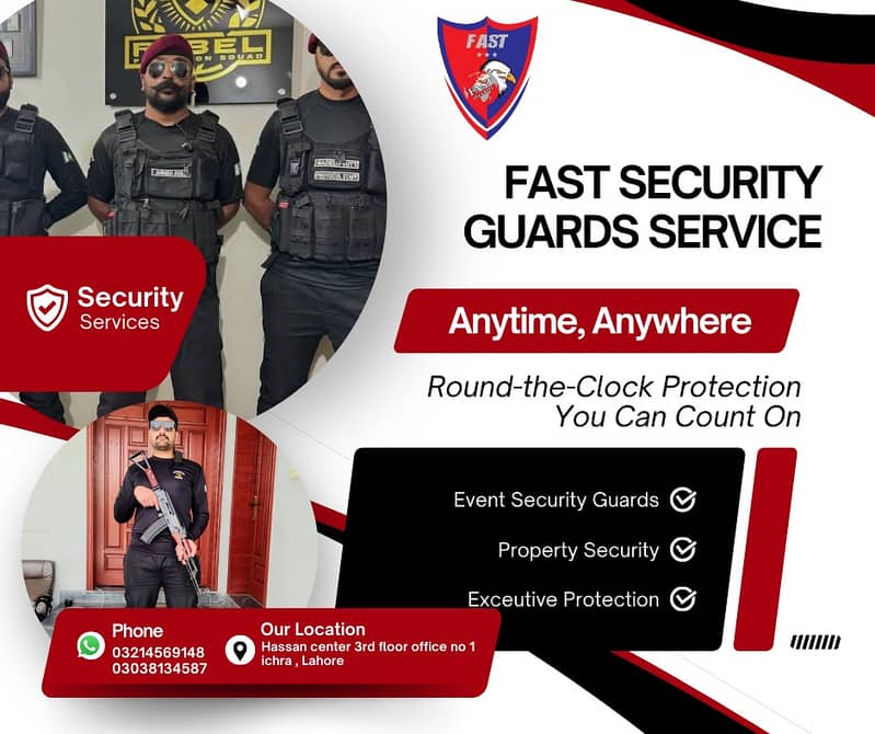 We provide Security Guards , SSG Staff Commandos, Protocol services 0