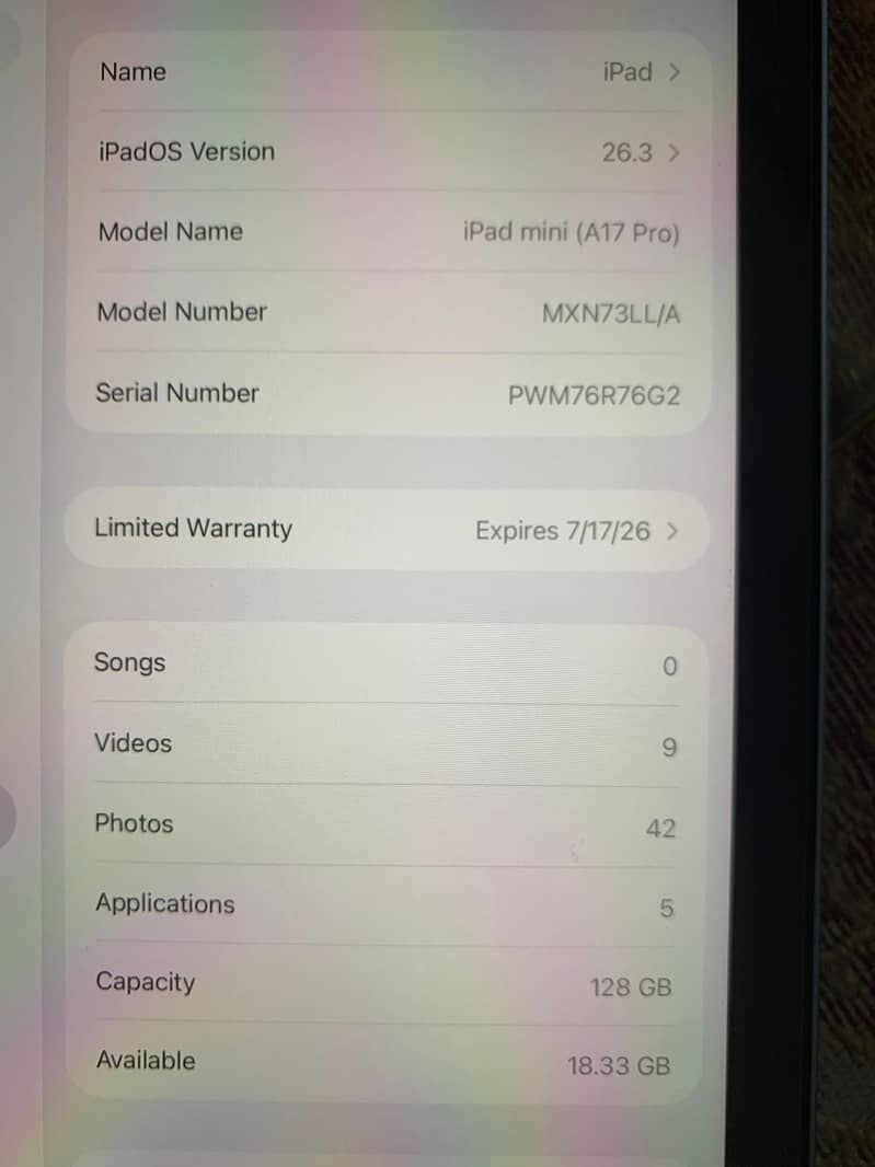 Ipad mini7 ( A17 Pro) 0