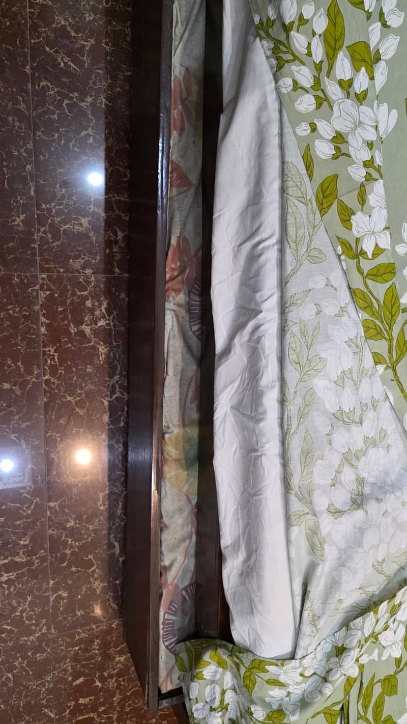 Solid Sheesham Single Pull Out Bed with Mattresses 6