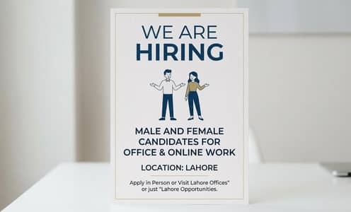 we are hiring male and female for work.