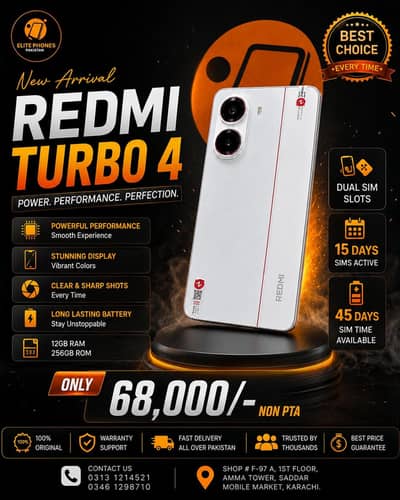 Redmi Turbo 4 | gaming phone | 12/256 gb | 45 days sim time left