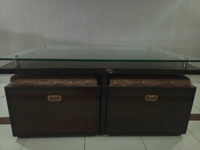 wooden glass table