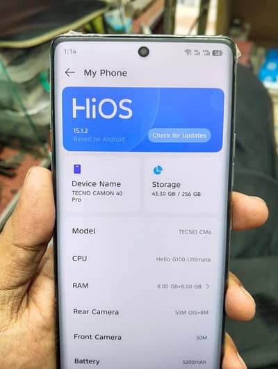 tecno comon 40 pro condition 10/9 box , charger Sath Hai