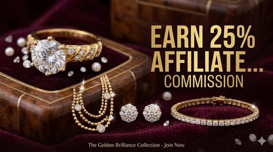 Jewellery & Makeup products. Earn 25% on each Sale.