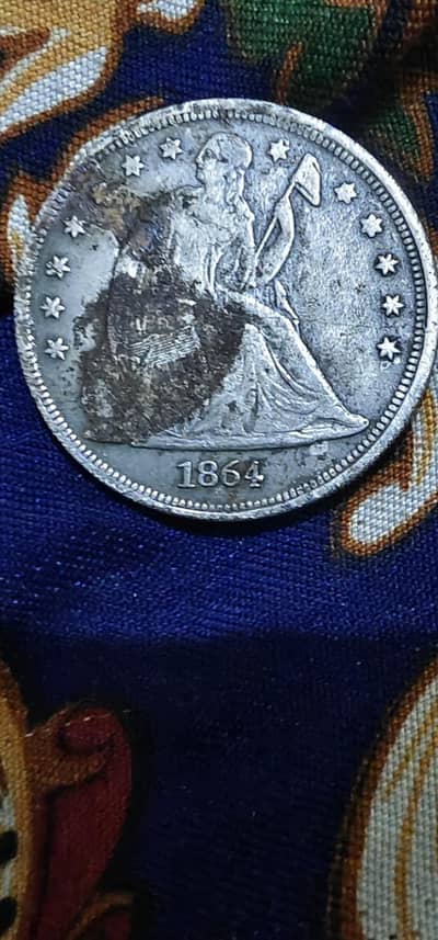 1864 Antique American dollar