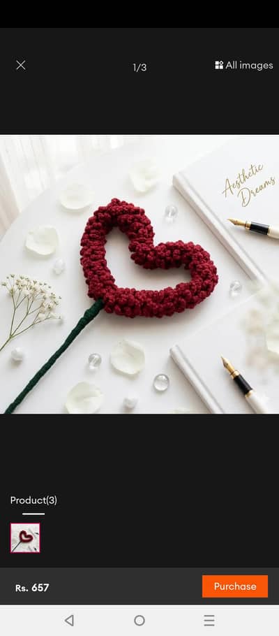 Handmade Crochet Heart Stick | Aesthetic Room Decor