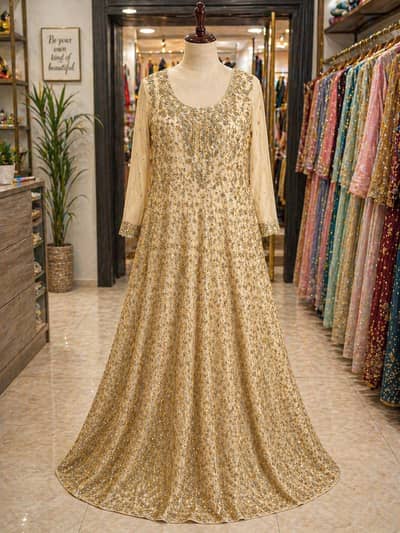 Bridal Maxi- Fully embroided