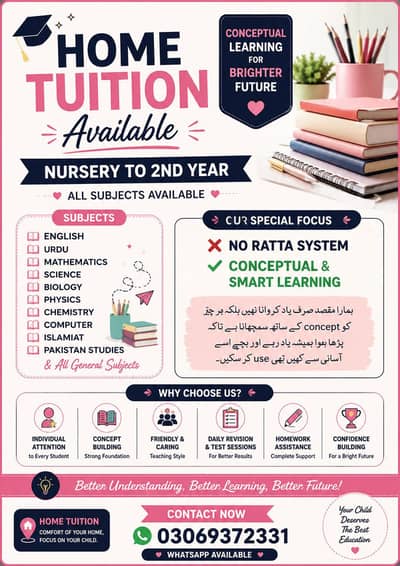 Home Tuition in Farid Town sahiwal