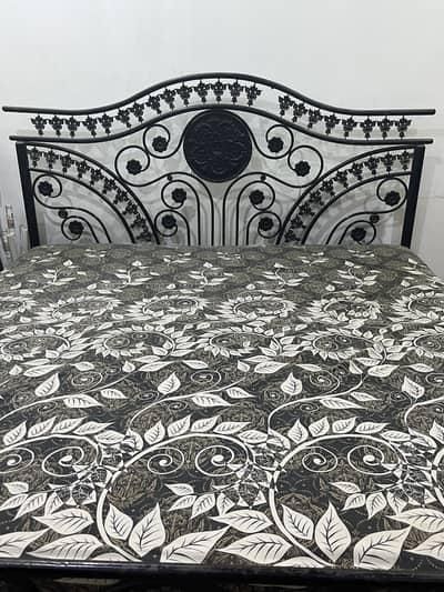 King Size Iron Bed with Mattress – Used Condition