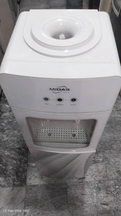 Midas glass door water dispenser with mini fridge