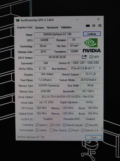 NVIDIA GT 730 2GB DDR5