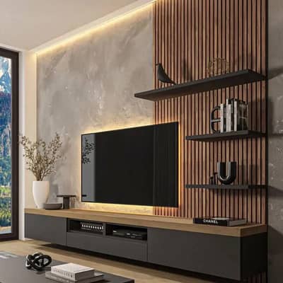 Media wall - Pvc media wall - Wpc media wall-Custom media unit