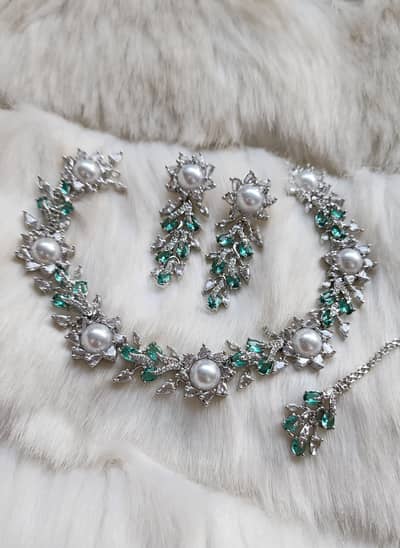 diamond necklace with earings