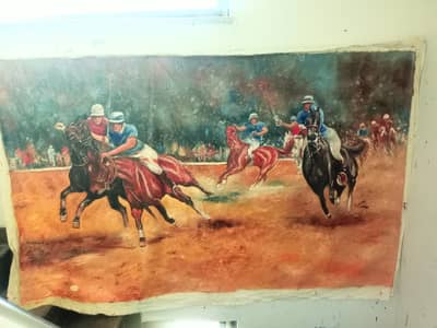 horse polo painting