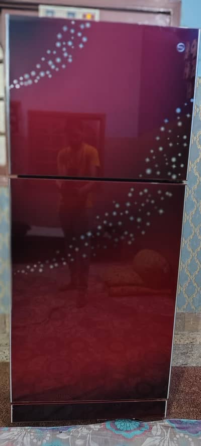 Elegant Red Glass Door Refrigerator (Jumbo Size) for Sale Mobile