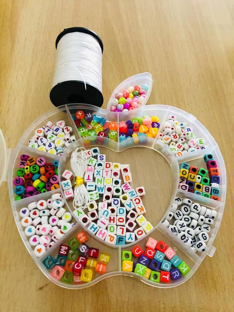 alphabets beads & elastic Thread 1