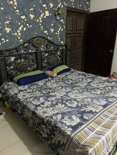 3 in one deal King size bed with one Wardrobe and dressing mirror