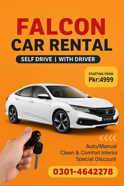 Self Drive & With Driver | Rent a Car Pakistan | Rent a car Islamabad