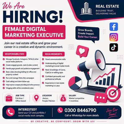 Female Digital Marketing Executive Required
