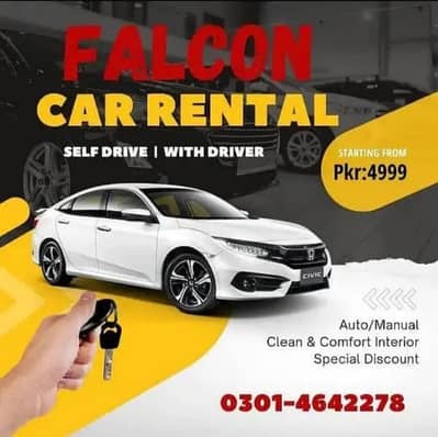 Self Drive Rent A Car - Corolla, Civic, Yaris, City, BRV, Revo, Alto