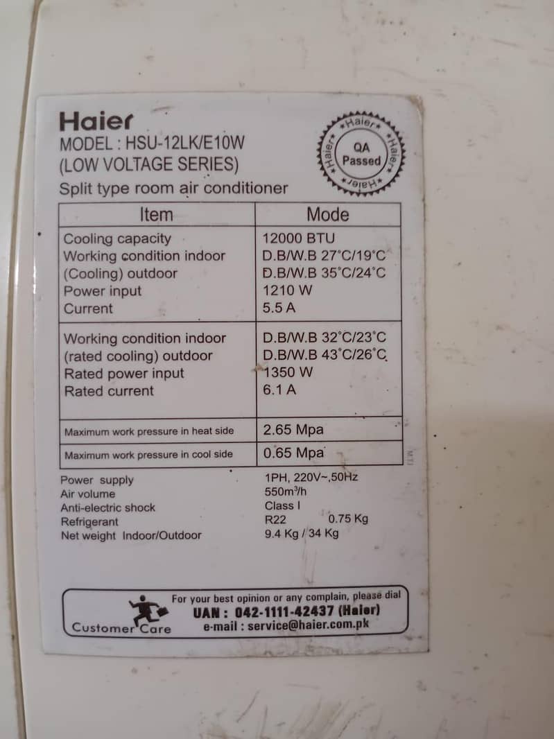 Low voltage split AC 1