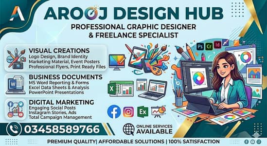 Professional Graphic Designer & MS Office Expert | Logo, Banners & Dat