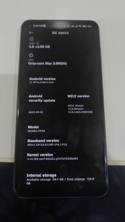 Redmi note 9 (4+2 Ram) (128 GB)