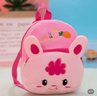 Pink Bunny Mini Backpack for Girls Cotton School Play