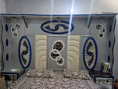 king size. bed . 2 almari . 1 dressing. 1 shokes. 03074355223