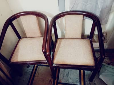 Classic Wooden Barrel Chairs. (Pair)