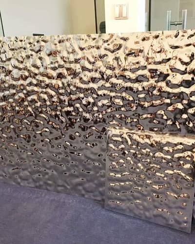 Golden Stainless steel Sheets , Ripple Sheets type 201