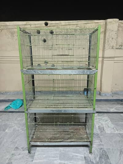 3 Portion Birds Galvanized Cage