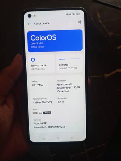 OPPO Reno 5.4G. . . . 8GB. /128GB