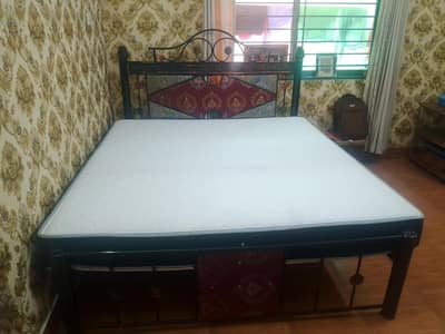 Iron Double Bed with medicated matress  King Size