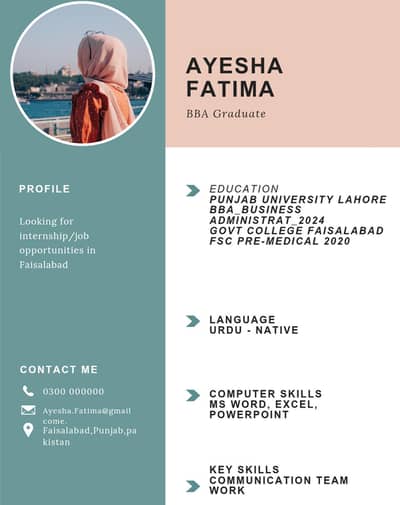 Professional CV Making for Girls - Rs 300 - Faisalabad