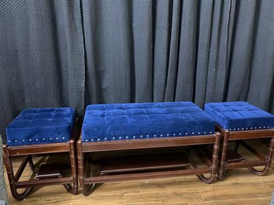 royal blue velvet ottoman/sethi stool for sale