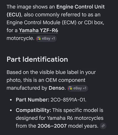 Yamaha yzf R6 cpu
