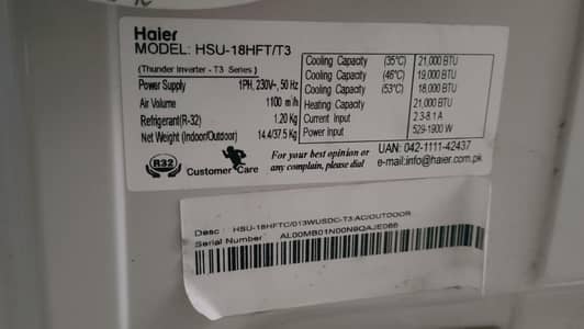 AC 1.5Ton Haier HSU 18HFT/T3
