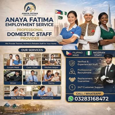 Maids / House Maids / cook / House chef / Baby Sitter maid available