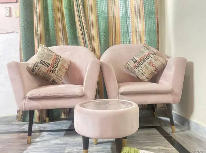 Sofa × 2 with round table 0