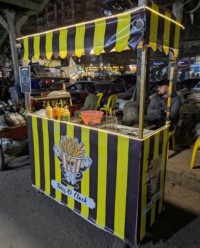 fries and burger setup