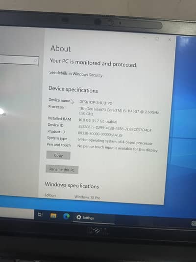 Dell laptop 11th generations i5 11