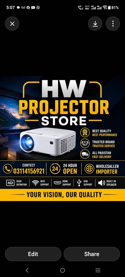 Android Smart Projector Full Hd Wifi Home Cinema
