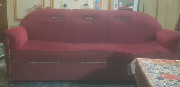123 sofa red under solid wood structure