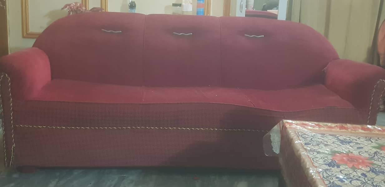123 sofa red under solid wood structure 1