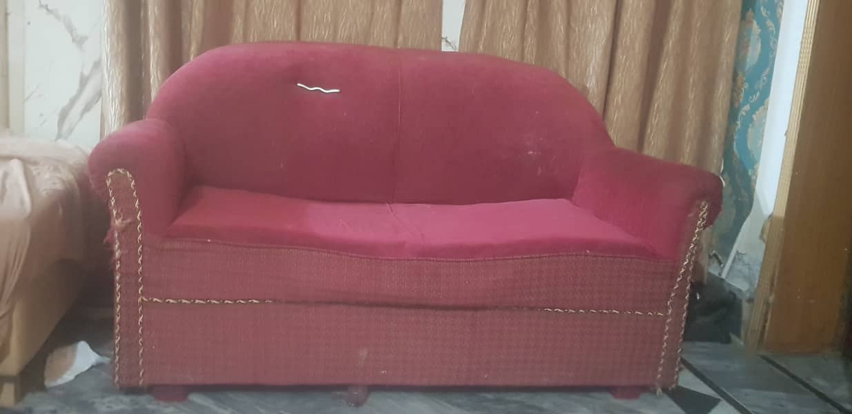 123 sofa red under solid wood structure 3